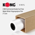 Kong 8 Mil Commercial Grade Matte White Polypropylene Film - 24" x 20' Sample Roll